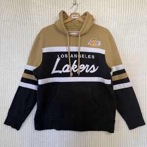 Lakers Mitchell & Ness Head Coach Hoodie Tan Men's Size Large Fits M Plz See